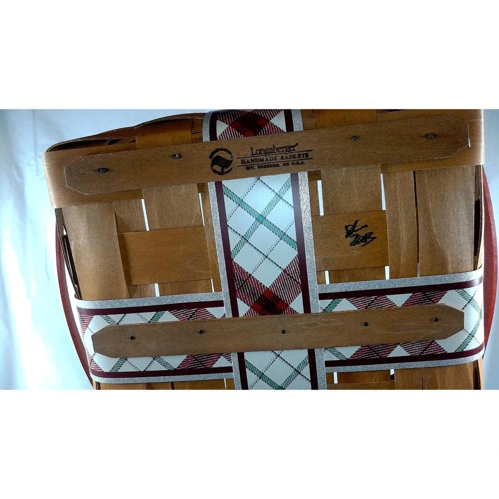 Longaberger 2013 Christmas‎ Traditions Plaid Tidings Basket Set - NEW